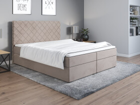 FRONTI Postel 2 200x200 s úložným prostorem - béžová - Jasmine 22