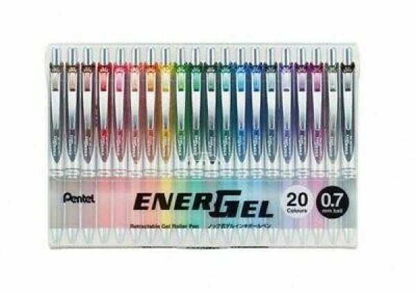 Pero gelové Pentel EnerGel BL77 - 20 barev 0,7mm / sada