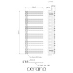 CERANO - Koupelnový radiátorový set Burke - ústřední vytápění - asymetrické připojení 50 mm - 562W - černá matná - 1200x500 mm CER-663307