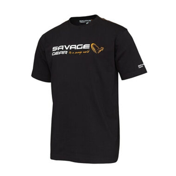 Savage Gear Tričko Signature Logo T-Shirt Black Ink XXL (73648)