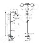 HANSGROHE - Croma Select E Termostatická vanová baterie Showerpipe 180 s příslušenstvím, 2 proudy, bílá/chrom 27352400