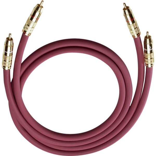 Cinch audio kabel [2x cinch zástrčka - 2x cinch zástrčka] 0.70 m bordó pozlacené kontakty Oehlbach NF 214 Master