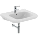 IDEAL STANDARD - Contour 21+ Umyvadlo bezbariérové 65x56 cm, s přepadem, otvor pro baterii, SmartGuard+, bílá E3622HY