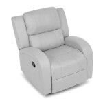 TV a relaxační křeslo, manuální polohování, potah stříbrná látka v dekoru kůže