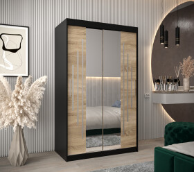 Šatní skříň Abi Y1 Barva korpusu: Černá, Rozměry: 120 cm, Dveře: Dub sonoma