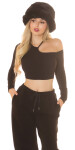 Sexy top Koucla Crop top výřezem mimo ramena Einheitsgroesse