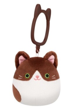 Squishmallows Klíčenka Tmavě hnědá kočka - Glaudini 9 cm