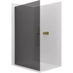 CERANO Sprchová zástěna Walk-in Crystal L/P - 8 mm - bezvzpěrový systém - zlatá, grafitové sklo - 90x200 cm