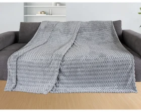 Deka Cashmere touch Big Dots 220x240 cm, stříbrná