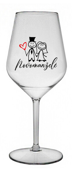 NOVOMANŽELÉ - čirá nerozbitná sklenice na víno 470 ml