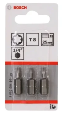 BOSCH 2607001601 / Extra-Hard bit T8 25 mm 3 ks (2607001601)