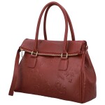 Luxusní dámská kožená kabelka na rameno Florentina, tmavě červená