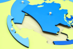 Moyo Montessori Moyo Montessori Puzzle - mapa oceánů - bez rámečku