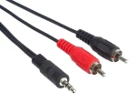 PremiumCord kabel Jack 3.5mm - 2x CINCH černý / Kabel / 3.5mm Jack (M) - 2x CINCH (M) / 1,5 m (kjackcin015)