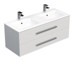Koupelnová skříňka s umyvadlem SAT Cube Way 120x53x46 cm bílá lesk CUBE461202BIMOD CUBE461202BIMOD