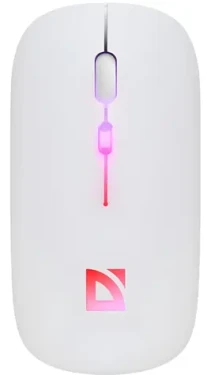Defender Touch MM-997 bílá / Bezdrátová optická myš / Tichý klik / 800/1200/1600 DPI / Nabíjecí baterie (52998)