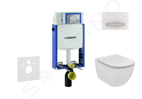 GEBERIT - Kombifix Modul pro závěsné WC s tlačítkem Sigma50, alpská bílá + Ideal Standard Tesi - WC a sedátko, Aquablade, SoftClose 110.302.00.5 NU8