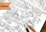 Halloween, antistresové omalovánky, Hanna Karlzon