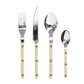SABRE PARIS 4-dílná sada příborů Bistrot Brillant – Ivory, bílá barva, kov, plast