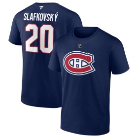 Fanatics Pánské Tričko Juraj Slafkovský #20 Montreal Canadiens Stack Logo Name Number Blue Velikost: