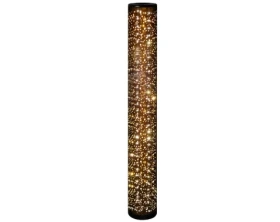 Stojací LED lampa Taco, třpytivý efekt, černo-zlatá látka