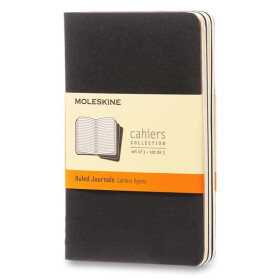 Sešity Moleskine Cahier, S, linkované, 3 ks - černý