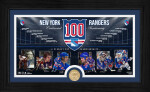 Highland Mint Sběratelská plaketa New York Rangers NHL 100th bronze coin Timeline photo mint