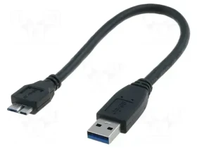 Digitus USB 3.0 černá / USB kabel / USB A - Micro USB B / 0,25 m (AK-300117-003-S)
