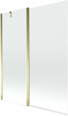 MEXEN - Flip vanová zástěna 1-křídlo 140x150 cm, transparent, zlato 894-140-101-50-00