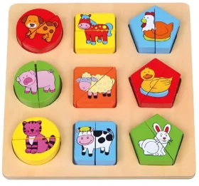 BABU Vkládačka Domácí zvířátka a tvary