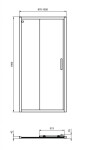 IDEAL STANDARD - Connect 2 Posuvné sprchové dveře, dvoudílné, 100 cm, černá/čiré sklo K9273V3