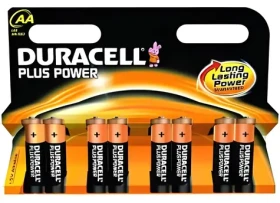 Duracell Alkalická baterie AA (LR6) / Baterie / Alkalická / Jednorázová (MN1500B8)