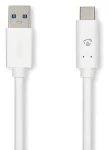 Nedis USB-A - USB-C 3.2 Gen1 2m bílá / Kabel / 60 W / 5 Gbps (CCGW61600WT20)