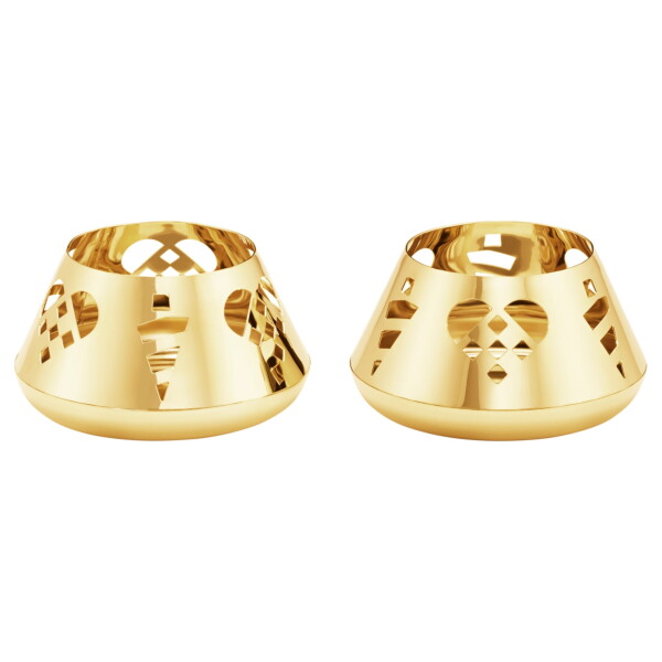 Georg Jensen Čajový svícen 2025, 2 ks, pozlacený 18 karátovým zlatem -