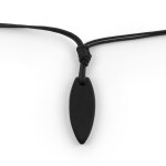 Pánský kožený náhrdelník Tangaroa - Maori amulet 47 cm, Černá 47 cm