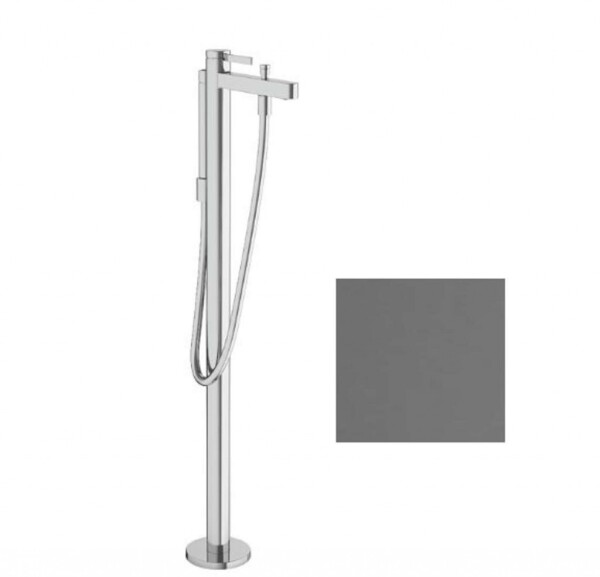 HANSGROHE - Finoris Vanová baterie do podlahy, s příslušenstvím, kartáčovaný černý chrom 76445340