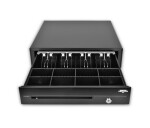 Virtuos pokladní zásuvka C420D - s kabelem, kovové držáky, 9-24V, černá