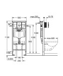 GROHE - Rapid SL Předstěnová instalace pro závěsné WC, ovládací tlačítko Skate Air, chrom 39442000