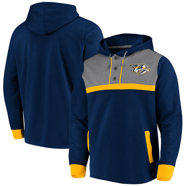 Fanatics Pánská Mikina Nashville Predators True Classics 3-Button Pullover Hoodie Velikost: S