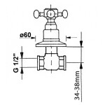 SAPHO - ANTEA podomítkový ventil, teplá, chrom/zlato 3052H