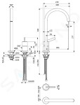 IDEAL STANDARD - Gusto Dřezová baterie, 2-otvorová instalace, kartáčované zlato BD423A2