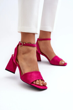 Dámské sandály na vysokém podpatku vyrobené z Eco Suede Fuchsia Upttima 38