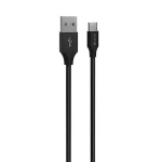 Devia Gracious Woven Cable černá / Kabel USB-A - USB-C / 2 m (6938595351150)