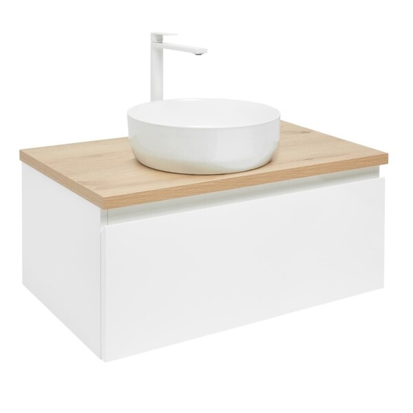 Koupelnová skříňka s krycí deskou SAT B-WAY 79x30x45 cm bílá lesk BWAY80WDOAKU2B BWAY80WDOAKU2B
