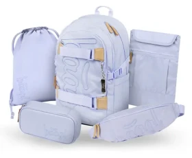 BAAGL SET 5 Skate Lilac: batoh, penál, sáček, ledvinka, obal na notebook (A-36543)