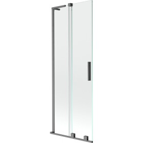 MEXEN/S - Velar L dvoukřídlá posuvná vanová zástěna 75 x 150, transparent, grafit kartáčovaná 896-075-003-01-66