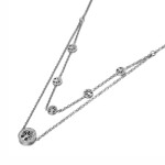 Ocelový náhrdelník se zirkony Alfonsa - strom života, Stříbrná 40 cm + 5 cm (prodloužení)