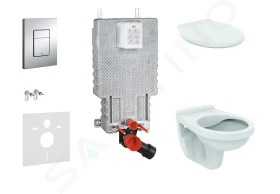Grohe Set předstěnové instalace, klozet Alpha se sedátkem, tlačítko Skate Cosmopolitan, chrom 38643SET-KR