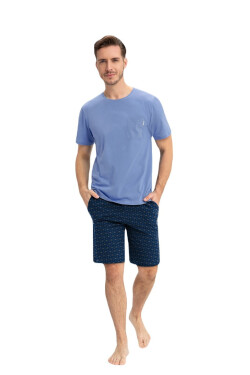 Pánské pyžamo Luna 807 v plné délce 3XL tmavě modrá 3XL
