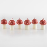 Meri Meri Svíčka muchomůrka Mini – set 6 ks, červená barva